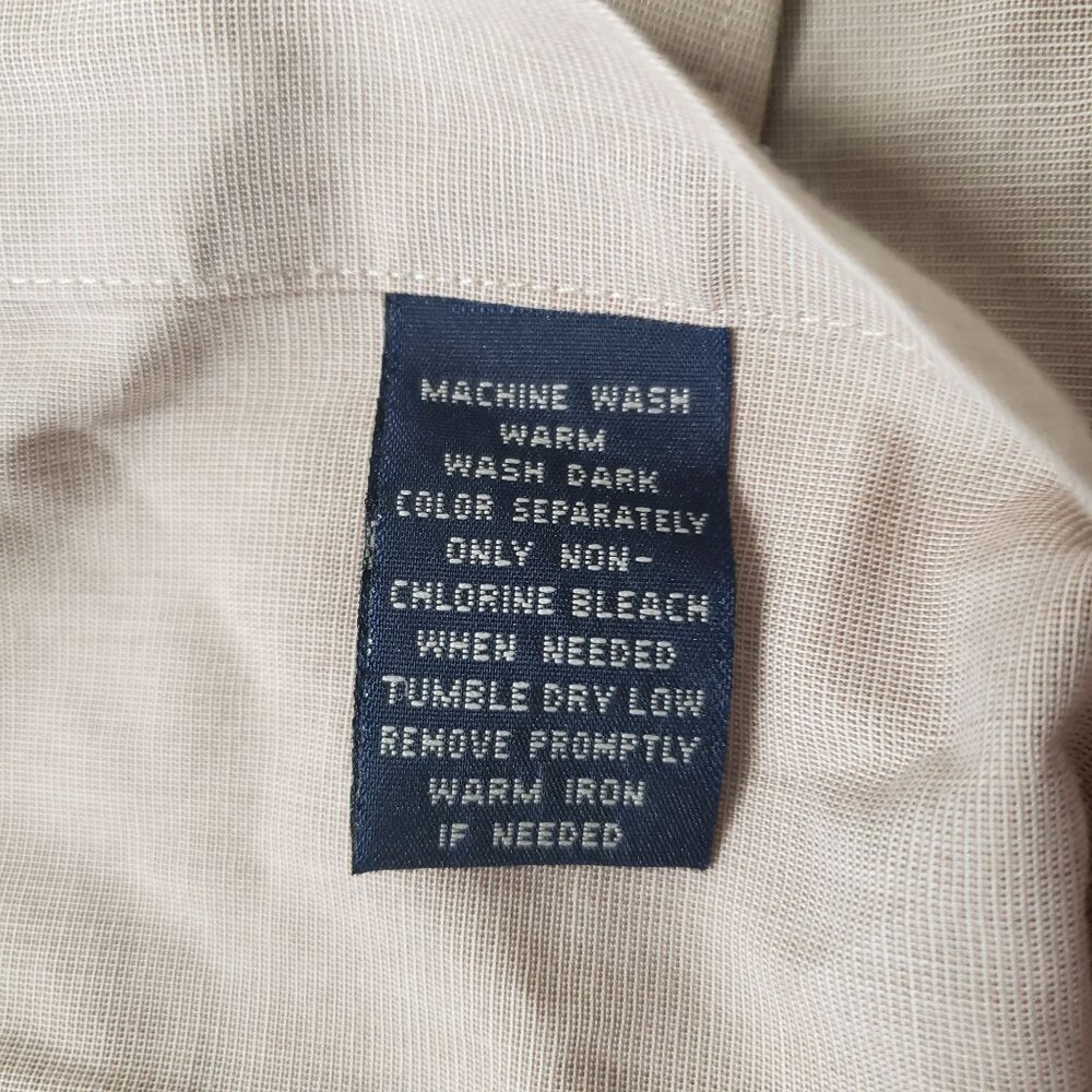 Dockers Mens Wrinkle Free Beige Button Up Shirt Size L Business Casual Neutral‎ - Picture 5 of 5
